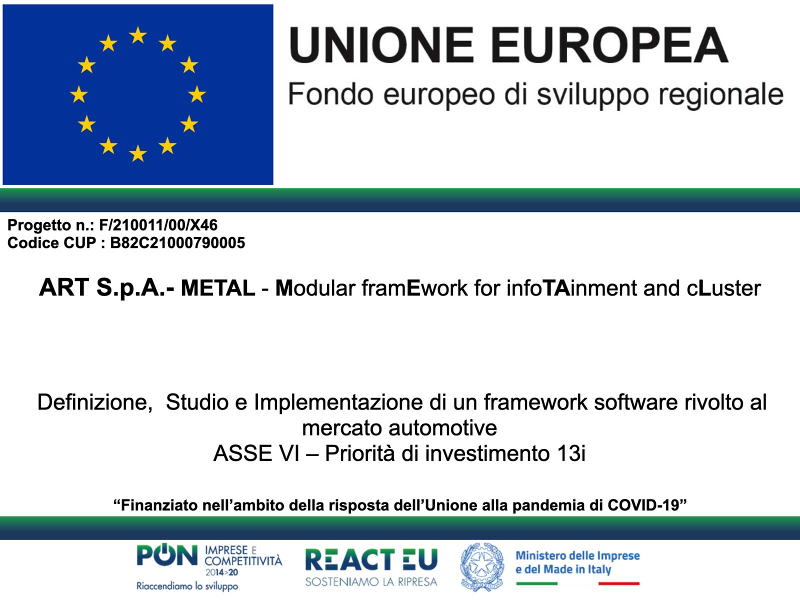ART S.p.A.- METAL – Modular framEwork for infoTAinment and cLuster
